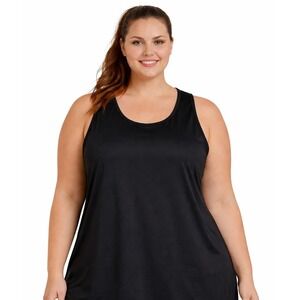 Maggie Barnes Tank Top Womens 4X Solid Basic Black Stretch Scoop Neck Sleeveless